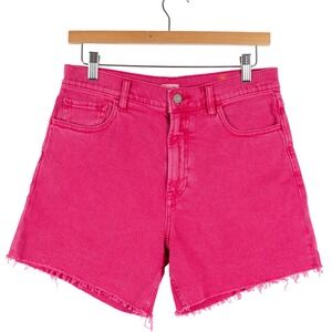 Faherty Womens Pink Denim Jean Shorts Raw Hem Casual Size 28 Summer Fall Spring‎